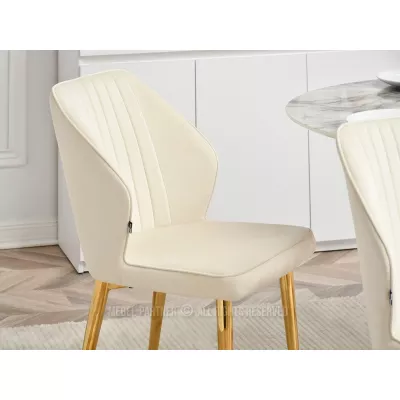 SORA Polsteres Esszimmerstuhl – Creme/Gold