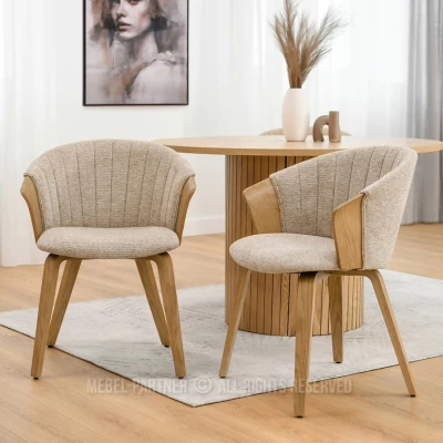 Polsterstuhl RAHMA - Eiche / Beige