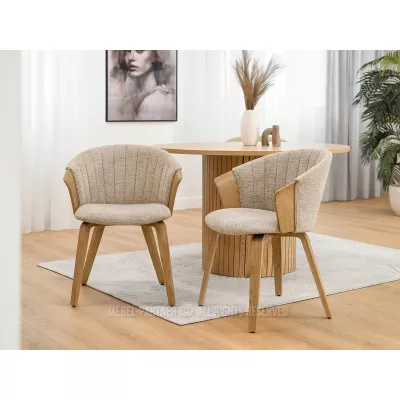 Polsterstuhl RAHMA - Eiche / Beige