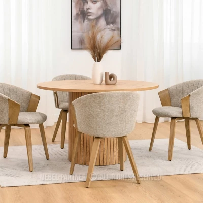 Polsterstuhl RAHMA - Eiche / Beige