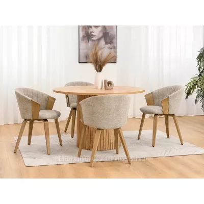 Polsterstuhl RAHMA - Eiche / Beige