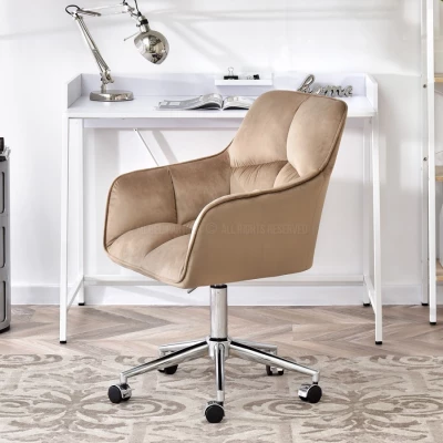 GOHAR Polsterdrehstuhl – beige 1 / Chrom