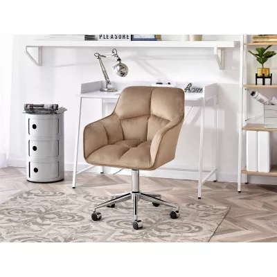 GOHAR Polsterdrehstuhl – beige 1 / Chrom