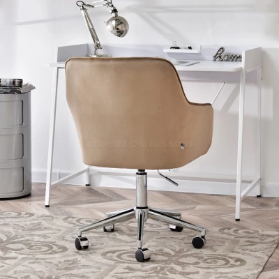 GOHAR Polsterdrehstuhl – beige 1 / Chrom