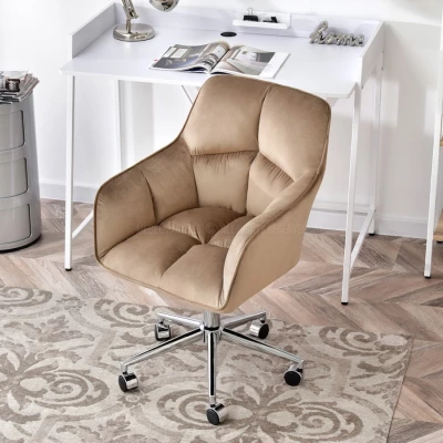 GOHAR Polsterdrehstuhl – beige 1 / Chrom