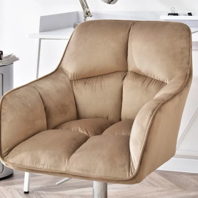GOHAR Polsterdrehstuhl – beige 1 / Chrom