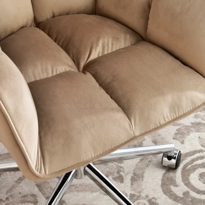 GOHAR Polsterdrehstuhl – beige 1 / Chrom