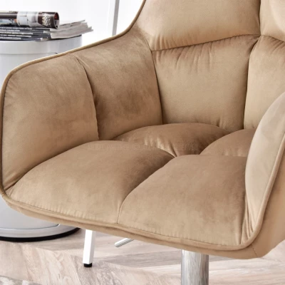 GOHAR Polsterdrehstuhl – beige 1 / Chrom