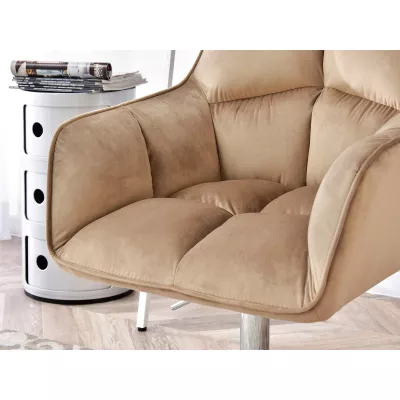 GOHAR Polsterdrehstuhl – beige 1 / Chrom
