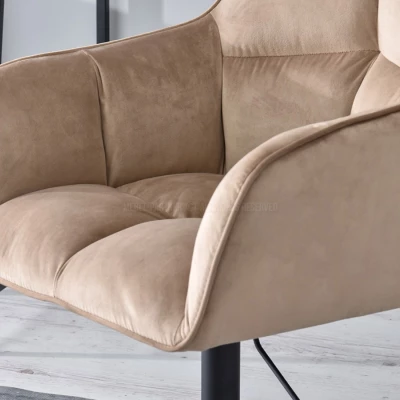 GOHAR Polsterdrehstuhl - beige 1 / schwarz