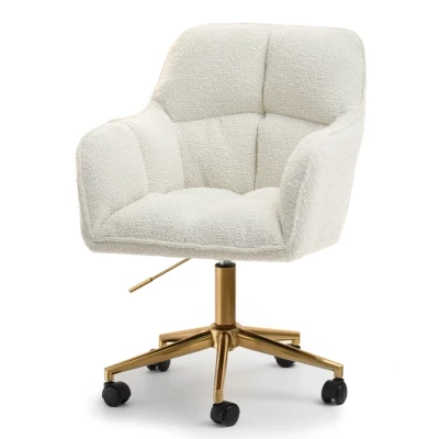 GOHAR Polsterdrehstuhl – Creme/Gold