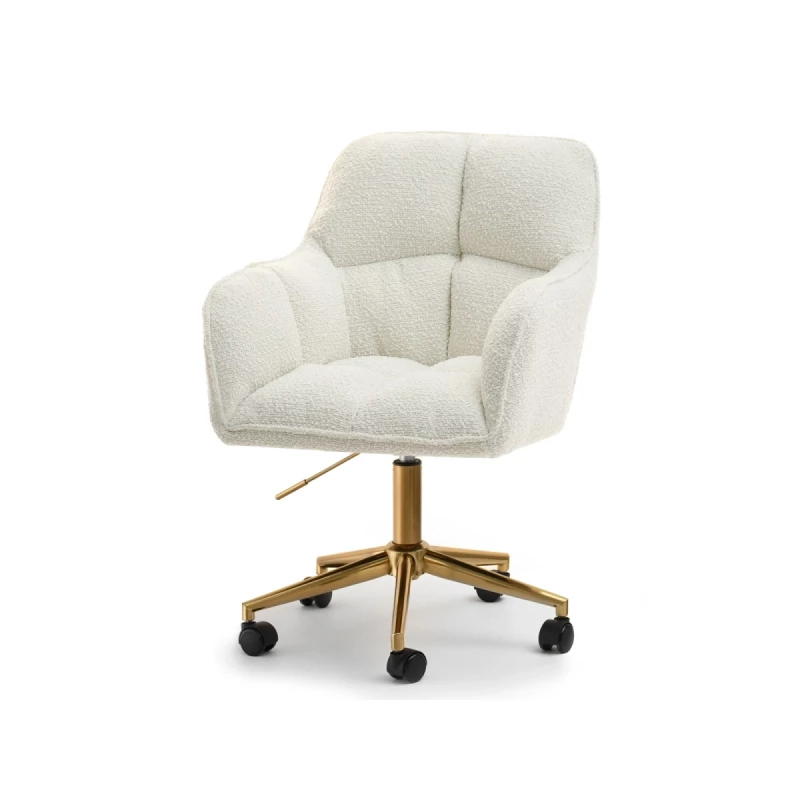 GOHAR Polsterdrehstuhl – Creme/Gold