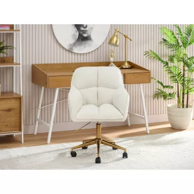 GOHAR Polsterdrehstuhl – Creme/Gold