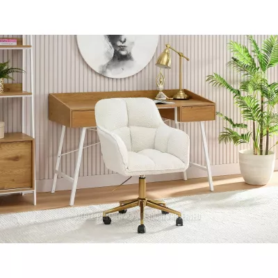 GOHAR Polsterdrehstuhl – Creme/Gold