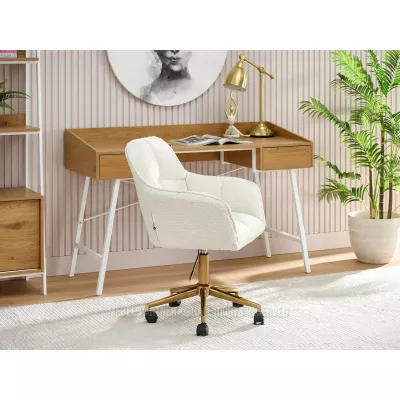 GOHAR Polsterdrehstuhl – Creme/Gold