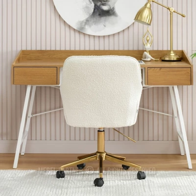 GOHAR Polsterdrehstuhl – Creme/Gold