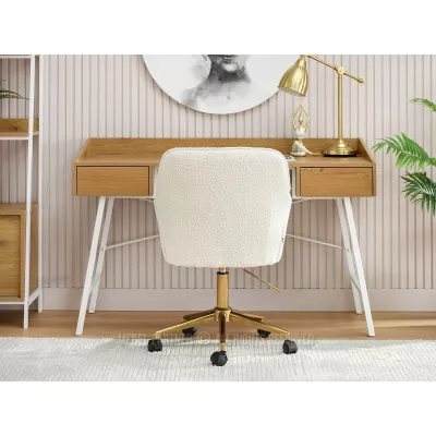 GOHAR Polsterdrehstuhl – Creme/Gold