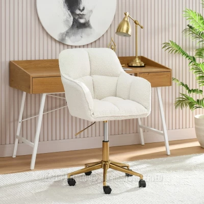 GOHAR Polsterdrehstuhl – Creme/Gold