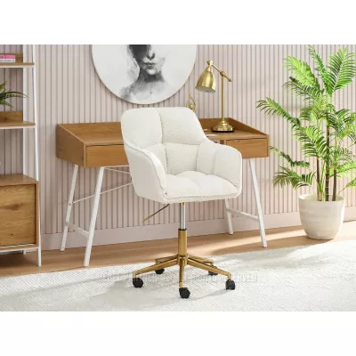 GOHAR Polsterdrehstuhl – Creme/Gold