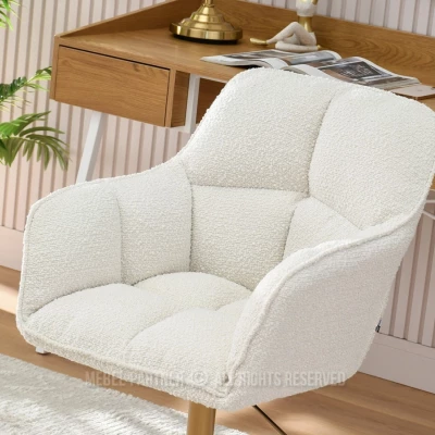 GOHAR Polsterdrehstuhl – Creme/Gold