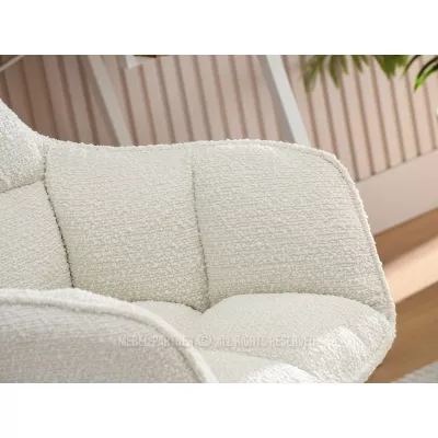 GOHAR Polsterdrehstuhl – Creme/Gold