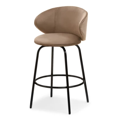 MAGELA gepolsterter Barhocker - beige / schwarz