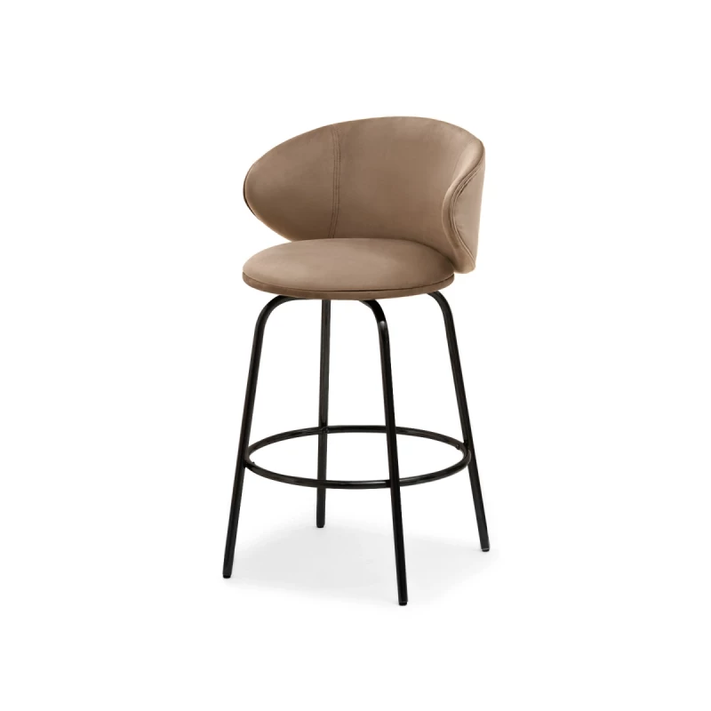 MAGELA gepolsterter Barhocker - beige / schwarz