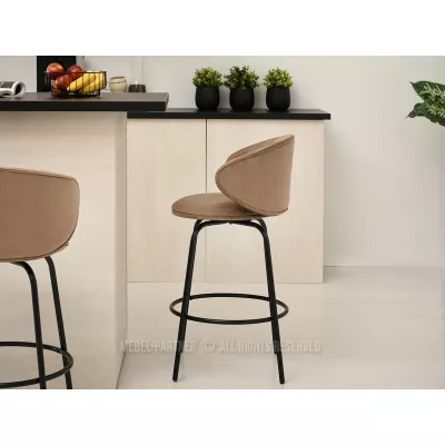 MAGELA gepolsterter Barhocker - beige / schwarz