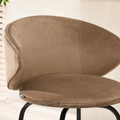 MAGELA gepolsterter Barhocker - beige / schwarz