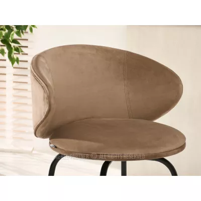 MAGELA gepolsterter Barhocker - beige / schwarz