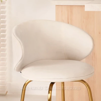 MAGELA gepolsterter Barhocker - creme / gold