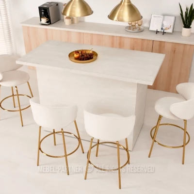 MAGELA gepolsterter Barhocker - creme / gold