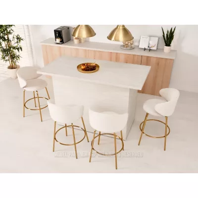 MAGELA gepolsterter Barhocker - creme / gold