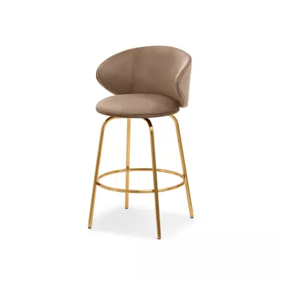 MAGELA gepolsterter Barhocker - beige / gold