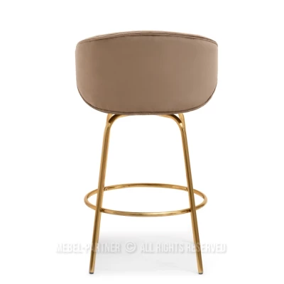 MAGELA gepolsterter Barhocker - beige / gold
