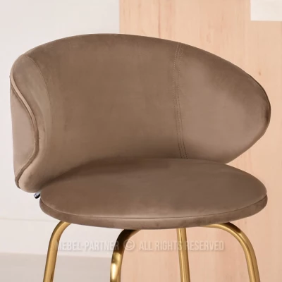 MAGELA gepolsterter Barhocker - beige / gold