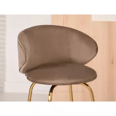 MAGELA gepolsterter Barhocker - beige / gold