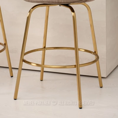 MAGELA gepolsterter Barhocker - beige / gold