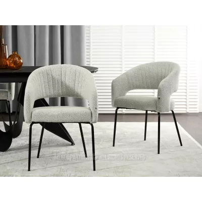 SUJATA Polsterstuhl für Esszimmer - beige/schwarz