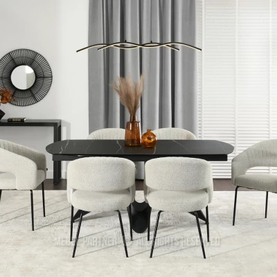 SUJATA Polsterstuhl für Esszimmer - beige/schwarz