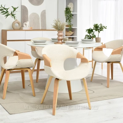 Esszimmerstuhl DARLENIS - Eiche / Creme
