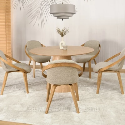 Designer Esszimmerstuhl HODA - Eiche / Beige