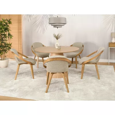 Designer Esszimmerstuhl HODA - Eiche / Beige