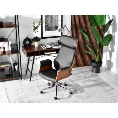 Bürostuhl BLANDINA – Walnuss / Schwarz / Chrom