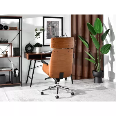 Bürostuhl BLANDINA – Walnuss / Schwarz / Chrom