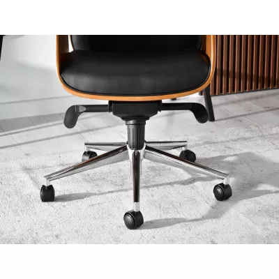 Bürostuhl BLANDINA – Walnuss / Schwarz / Chrom