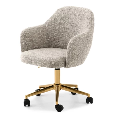 Gepolsterter Drehstuhl NATHALY - beige / gold