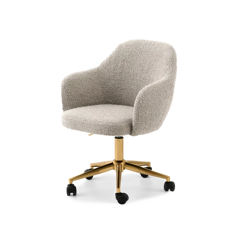 Gepolsterter Drehstuhl NATHALY - beige / gold