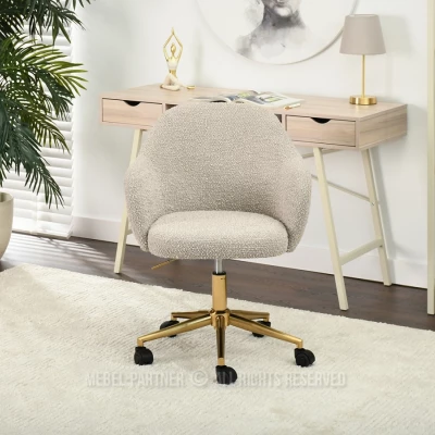 Gepolsterter Drehstuhl NATHALY - beige / gold