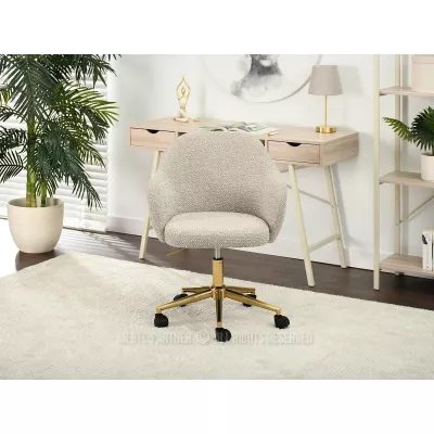 Gepolsterter Drehstuhl NATHALY - beige / gold